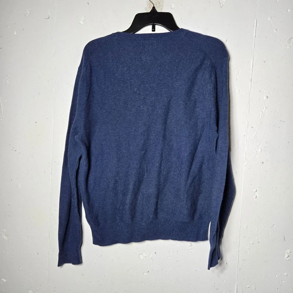 J Crew Mens Cotton Garter Stitch Sweater Large Preppy Knit‎ Winter Sustainable